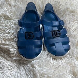 Dolce & Gabbana Blue Sandals with Caged Design